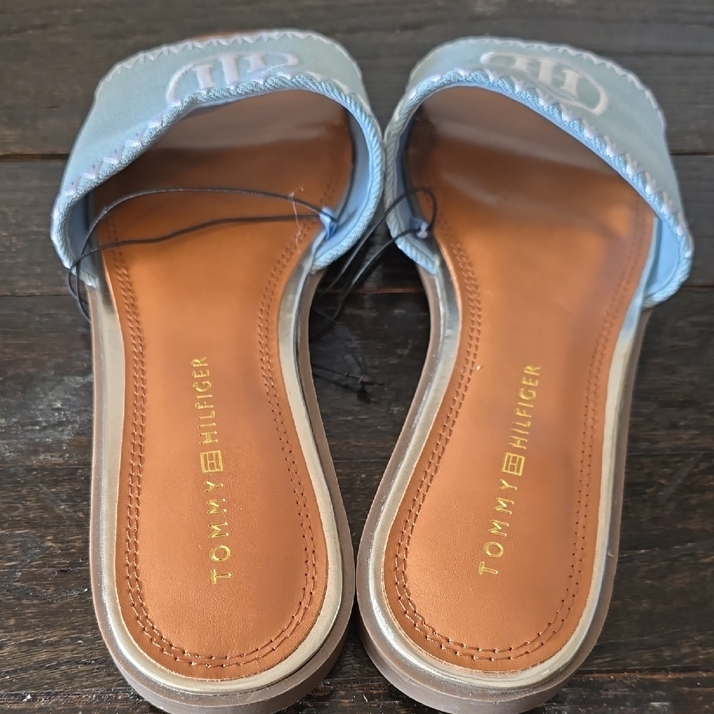 Tommy Hilfiger Women's Blue Slide Sandals - Picture 5 of 10
